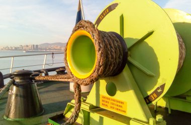 İp demirleme bir deniz Babina. Gemide demirleme