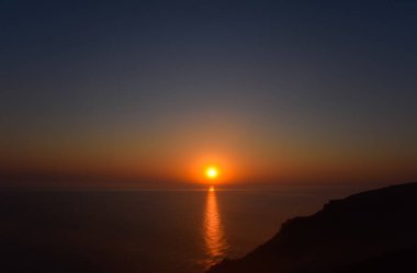 Şafak denize. Azak Denizi. Sunrise.