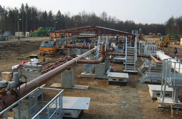 Plataforma de tuberías de construcción — Foto de Stock