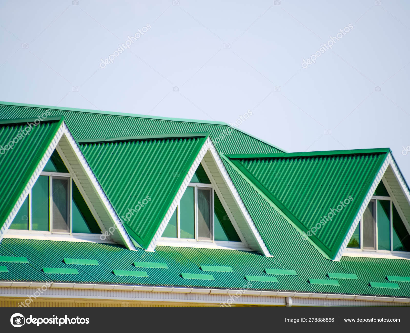 The House With Plastic Windows And A Green Roof Of Corrugated