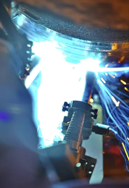 Butt welding underwater pipeline using automatic equipment — Stock Photo, Image