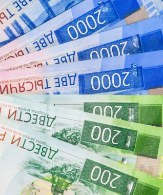 Rus yeni mezhep 2000 ve 200 ruble. Rus banknotlar. Rus Rublesi paradır