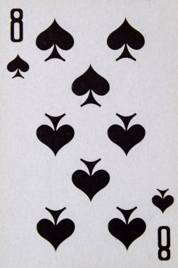 Maça sekiz tepe elbise oynarken kart.