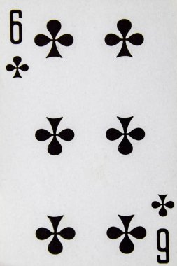 Altı kulüp, takım kulüpleri oynarken kart.