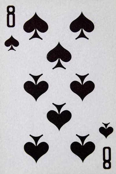 Card playing eight peak suit of spades. — Stock Photo, Image