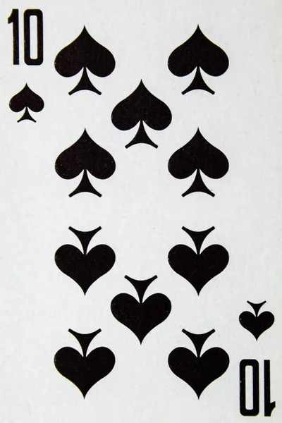 Playing card ten peak, suit of spades. — Stock Photo, Image
