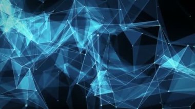 Hareketli arka plan - dijital pleksus çokgen veri ağları