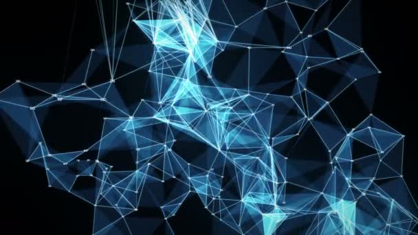 Абстрактний рух - Цифровий багатокутник Випадкові цифри Plexus Data Networks — стокове відео