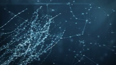 Hareketli arka plan - dijital rasgele Digits pleksus veri ağları