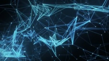 Hareketli arka plan - dijital pleksus çokgen veri ağları