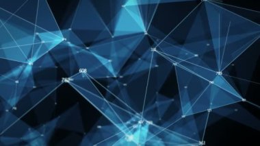 Hareketli arka plan - dijital çokgen rasgele Digits pleksus veri ağları