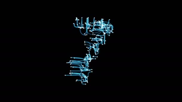 Цифрові труби Plexus Countdown - абстрактний рух Alpha Matte 4k ізольовані — стокове відео