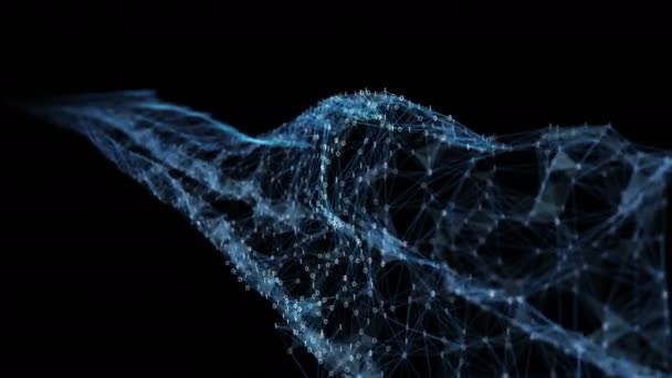 抽象化された運動 - デジタル バイナリ ポリゴン叢データ ネットワーク アルファ マット — ストック動画