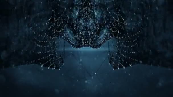 VJ Loop - Digital Binary Dark Plexus Reti Dati Astratto Sfondo di movimento — Video Stock