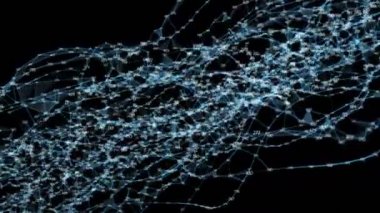 Soyut hareket dijital çokgen rasgele Digits pleksus veri ağları Alfa mat