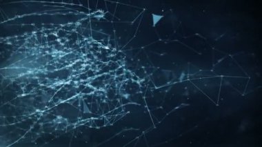 Hareketli arka plan - dijital rasgele Digits pleksus veri ağları