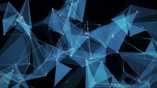 Abstraktní pozadí pohybu - digitální binární mnohoúhelník Plexus datové sítě — Stock video