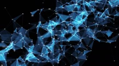 Hareketli arka plan - dijital çokgen rasgele Digits pleksus veri ağları