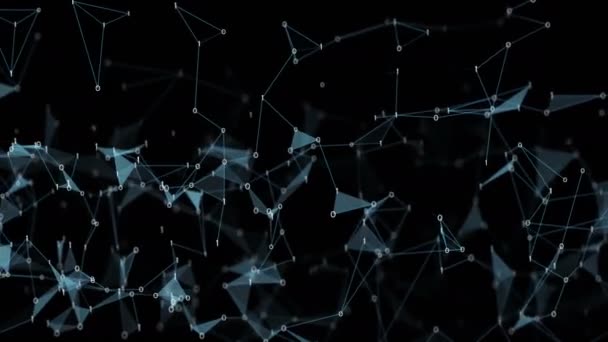 Movimiento abstracto - Digital binario polígono plexo redes de datos Alpha mate — Vídeo de stock