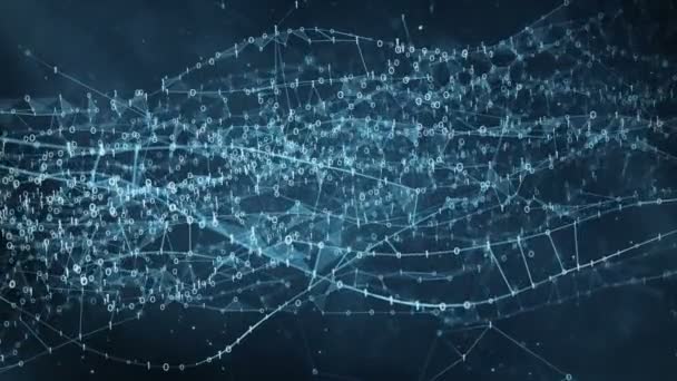 抽象运动背景-数字二进制神经丛数据网络 — 图库视频影像