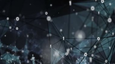 Hareketli arka plan - dijital ikili çokgen pleksus veri ağları