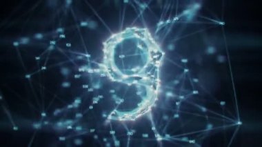 Dönen Retro rasgele Digits pleksus Countdown - soyut hareket 4k
