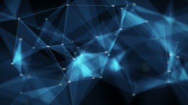 Hareketli arka plan - dijital çokgen rasgele Digits pleksus veri ağları