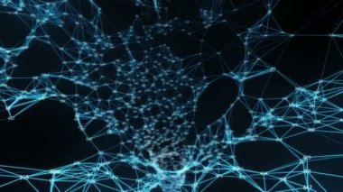 Hareketli arka plan - rasgele Digits dijital pleksus tünel huni döngü