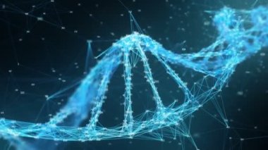 Hareketli arka plan dijital pleksus Dna molekülü rasgele digits döngü