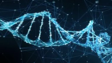 Hareketli arka plan dijital pleksus Dna molekülü rasgele digits döngü