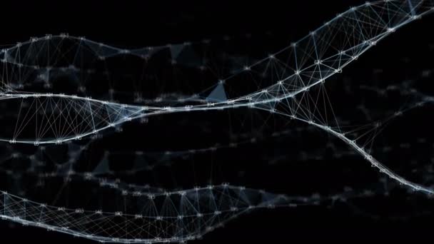 Abstrakte Bewegung digitales Polygon zufällige Ziffern Plexus Datennetzwerke alpha matt — Stockvideo