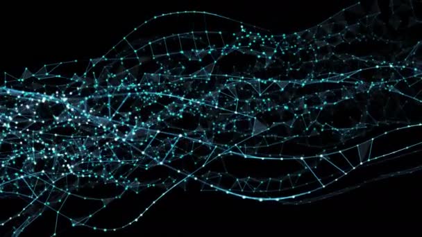 抽象化された運動 - デジタル神経叢ポリゴン データ ネットワーク アルファ マット — ストック動画