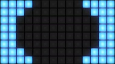 Disko gece kulübünde dans kat duvar parlayan ışık kılavuz arka plan vj döngü mavi