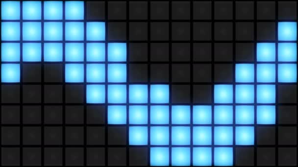 Blau disco disco tanzboden wand leuchtend licht gitter hintergrund vj loop — Stockvideo