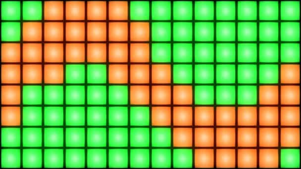 Красочный диско ночной клуб танцпол стены перчатки световая сетка фон vj loop — стоковое видео