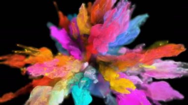 Seri çekim - renkli duman patlama sıvı parçacıkların Alfa mat renk