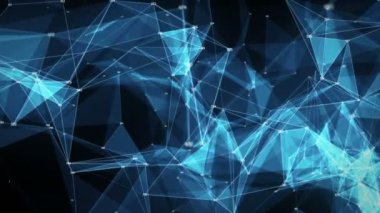 Hareketli arka plan - dijital çokgen rasgele Digits pleksus veri ağları