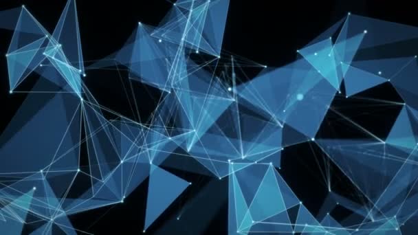 Fondo de movimiento abstracto - Redes de datos de polígonos de plexo digital — Vídeo de stock