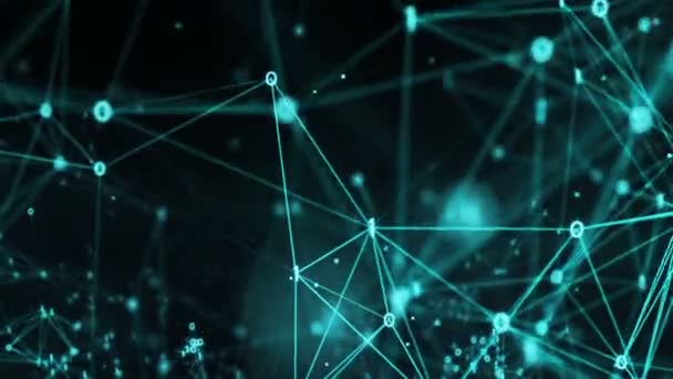 Abstraktní pozadí pohybu - digitální binární mnohoúhelník Plexus datové sítě — Stock video