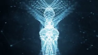 VJ Loop - rasgele Digits pleksus veri soyut hareket arka plan iletişim