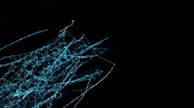 Soyut hareket - dijital pleksus çokgen veri ağları Alfa mat