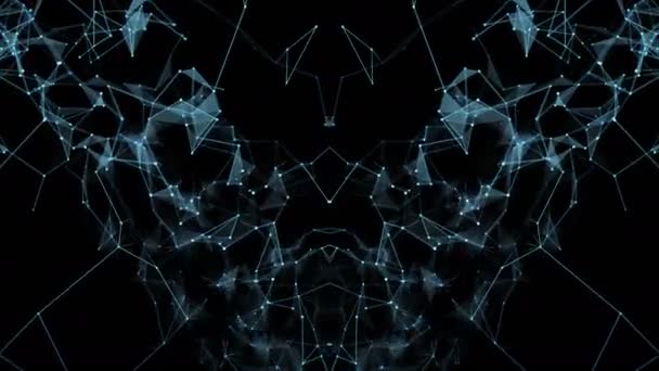 Mouvement abstrait - Réseaux de données numériques Plexus Polygone Alpha Matte — Video