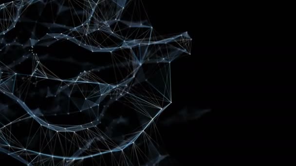 Movimiento abstracto - Redes de datos de polígonos de plexo digital Alpha Matte — Vídeo de stock