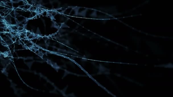 抽象化された運動 - デジタル神経叢ポリゴン データ ネットワーク アルファ マット — ストック動画