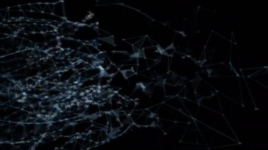 Soyut hareket dijital çokgen rasgele Digits pleksus veri ağları Alfa mat