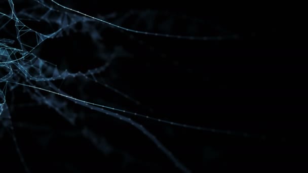 Soyut hareket - dijital pleksus çokgen veri ağları Alfa mat — Stok video