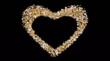 Romantik Sevgililer günü için anneler günü, altın gümüş gül çiçek yaprakları kalp şekli uçan düğün yıldönümü tebrik kartları, düğün davet Doğum günü e-kart Alfa mat sorunsuz imkanı 4 k döngü