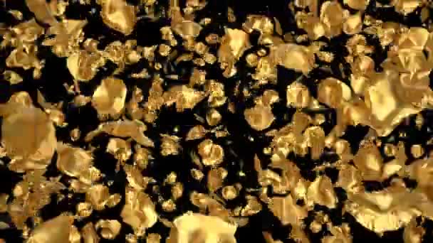 Романтичний Літаючі Золота Металу Роза Квіткові Пелюстки Переходу Дня Святого — стокове відео