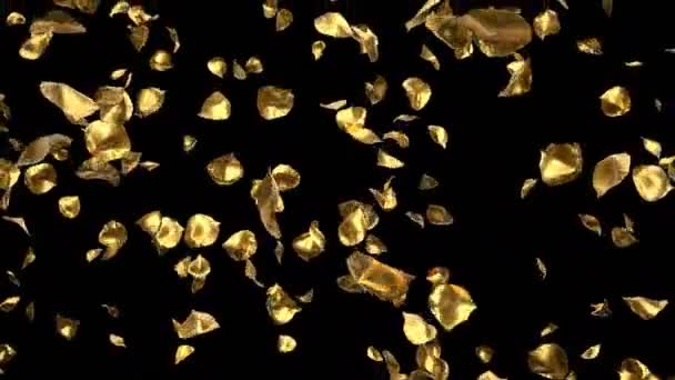 Romantisch Vliegende Gouden Metaal Steeg Bloemblaadjes Voor Valentijnsdag Moederdag Bruiloft — Stockvideo