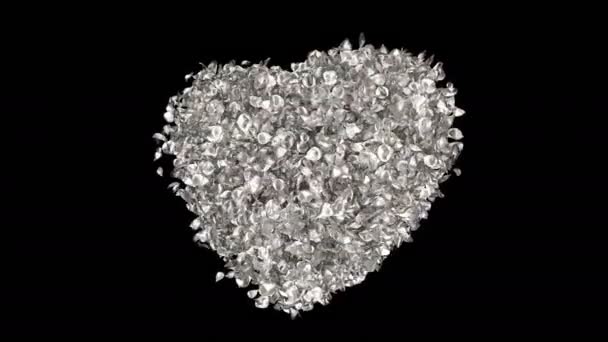 Sevgililer Günü Için Anneler Günü Gümüş Metal Gül Çiçek Yaprakları — Stok video